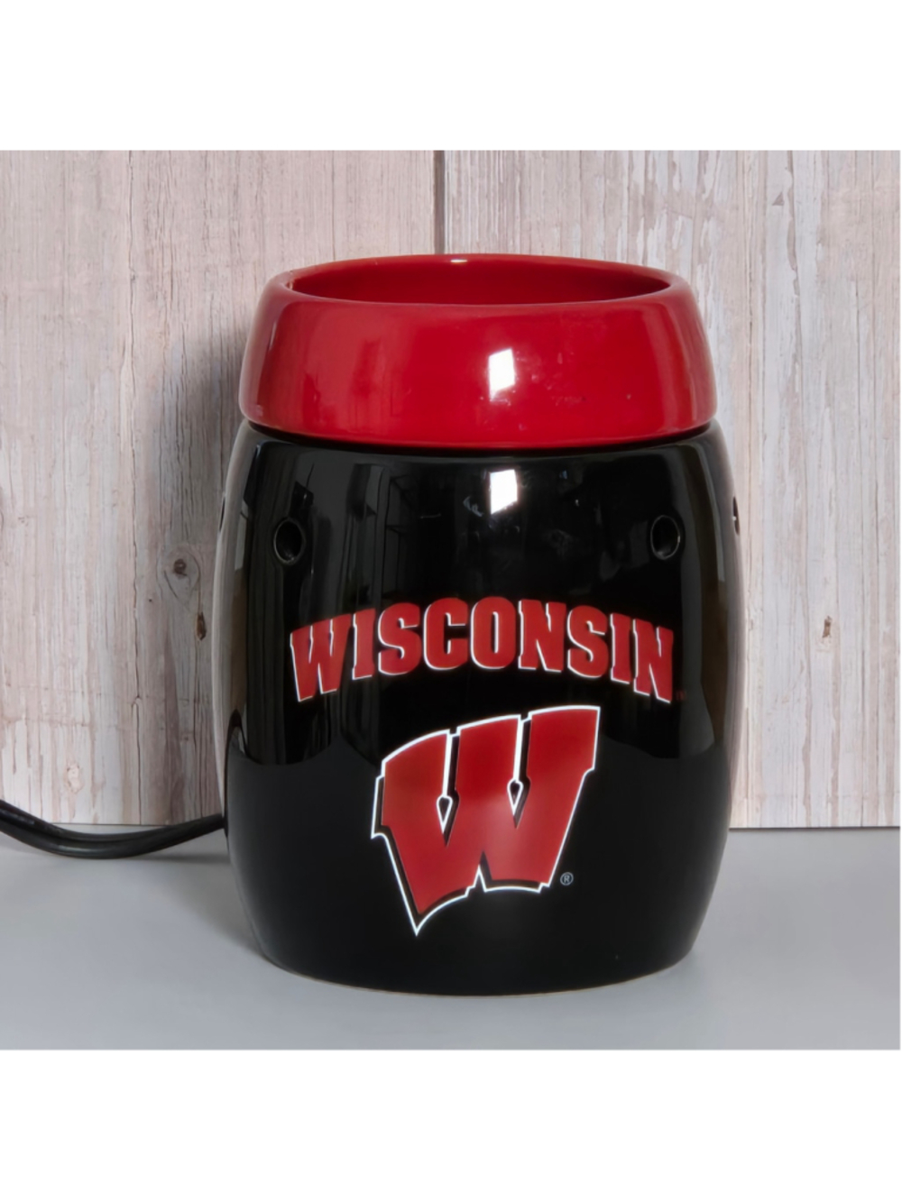 Wisconsin Badgers Scentsy Warmer UW Madison NCAA Red Black Electric Wax Warmer